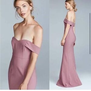 LIKELY NWT Bartolli Off Shoulder Mermaid Evening Gown in Rose Pink Size 4